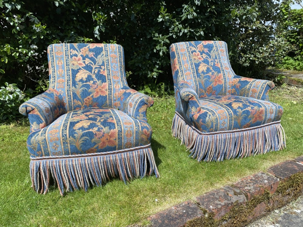 Pair of small French armchairs 