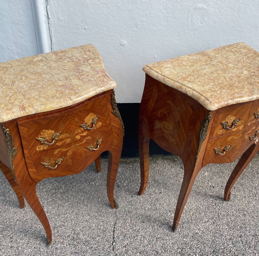 A Pair Of French Kingwood Bedside Tables  View II