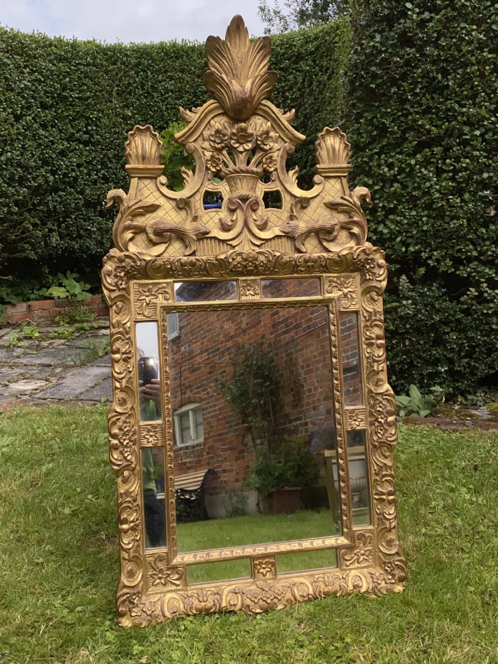 Early French giltwood mirror 