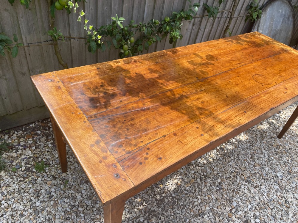 French Cherry Wood Farm Table  View II