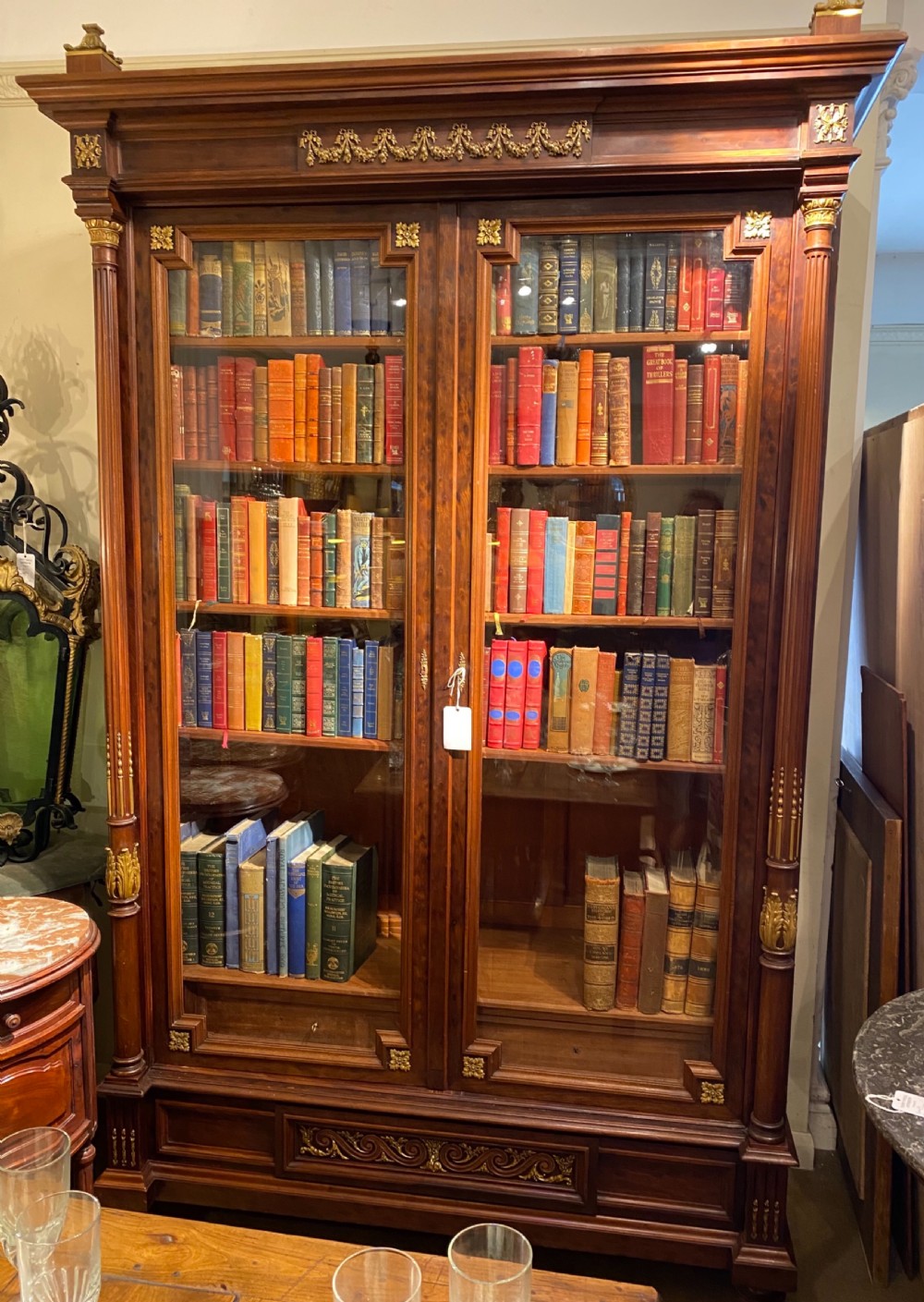 A large plum pudding mahogany cabinet or bookcase  View III