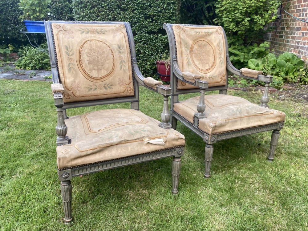 Pair of Directoire style armchairs 