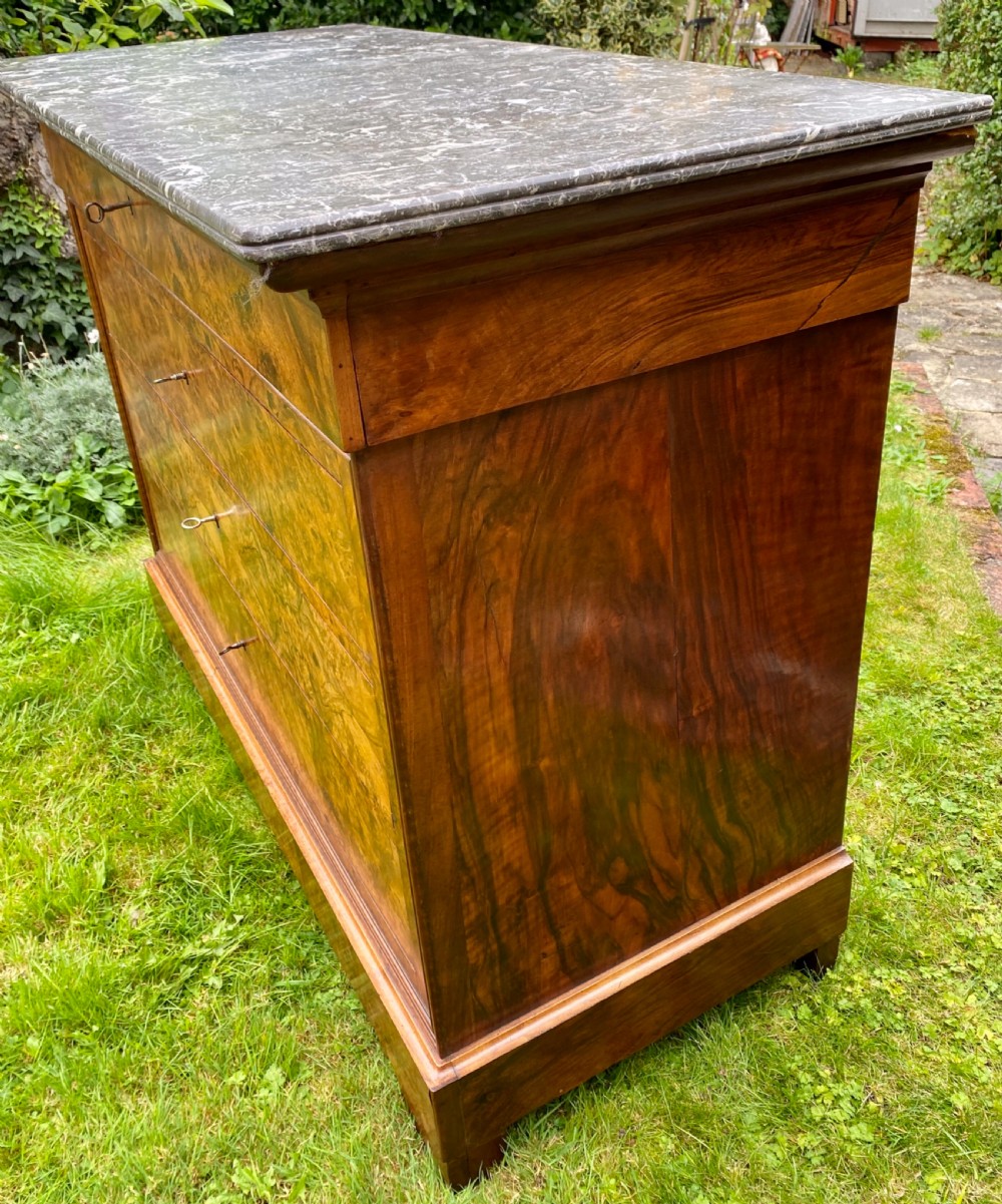 Louis Philippe commode in burr walnut  View V
