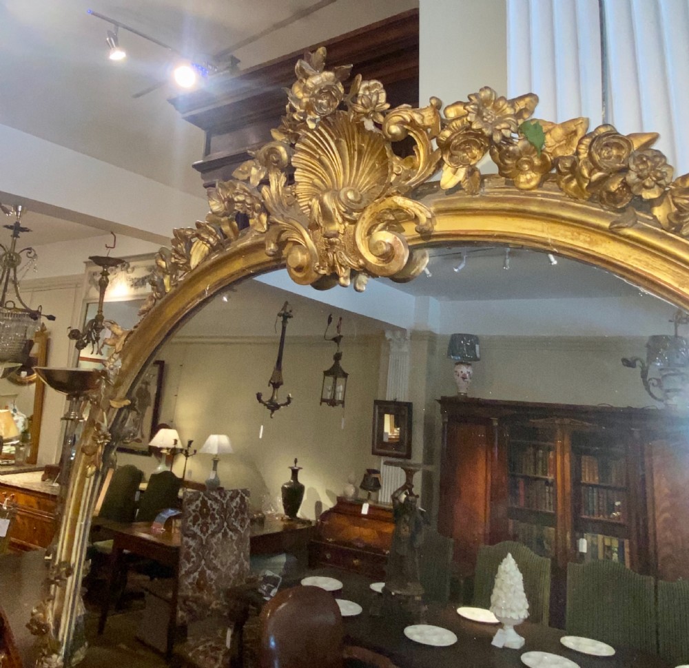 Very large arched mirror with scrolling flowers  View IV
