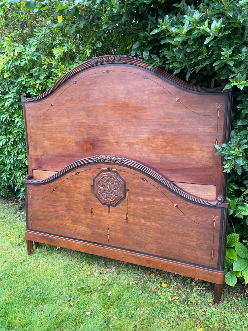 French Art Deco Kingsize Mahogany Bed 