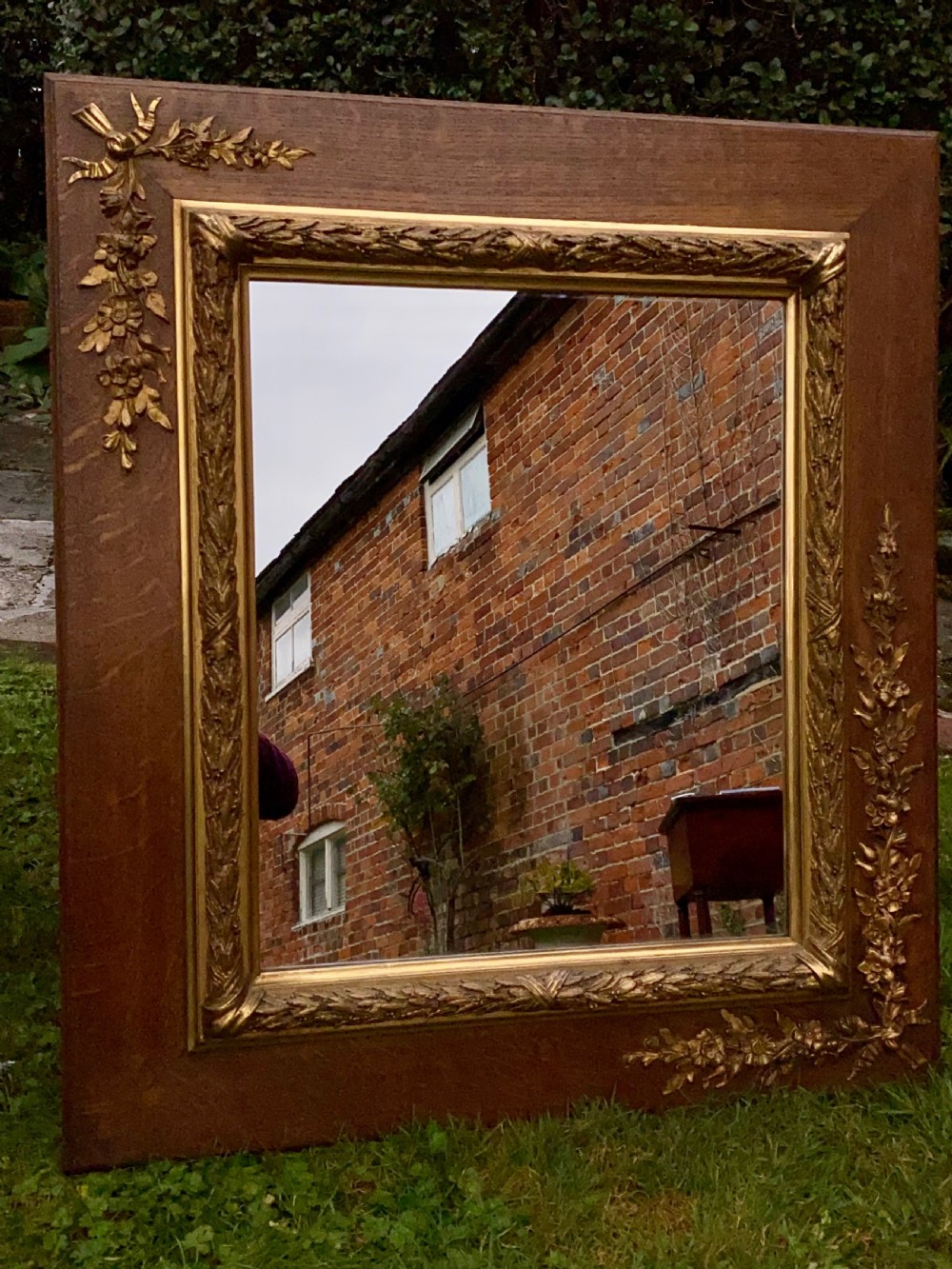 Pair of oak and gilt mirrors  View III