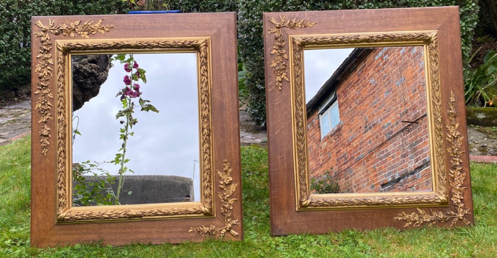 Pair of oak and gilt mirrors  View V