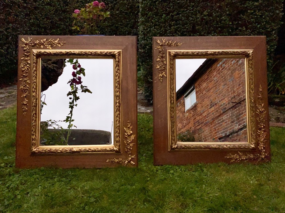 Pair of oak and gilt mirrors  View VI