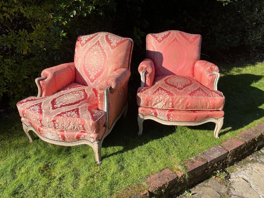 Pair of french louis style armchairs 