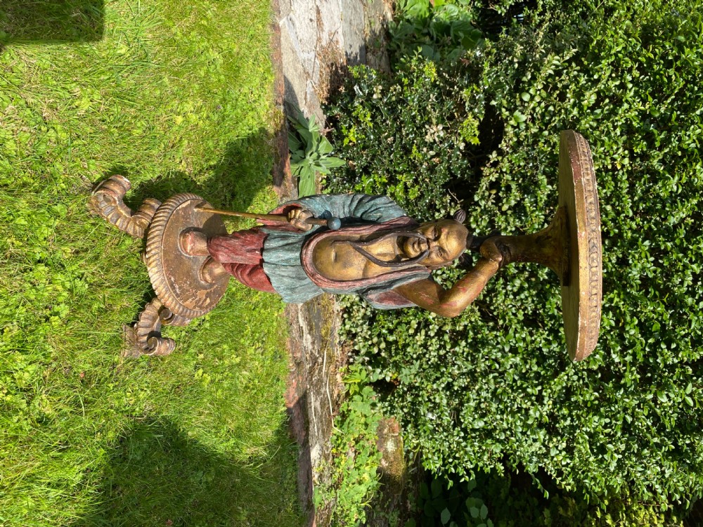 Oriental painted and carved figure  View III