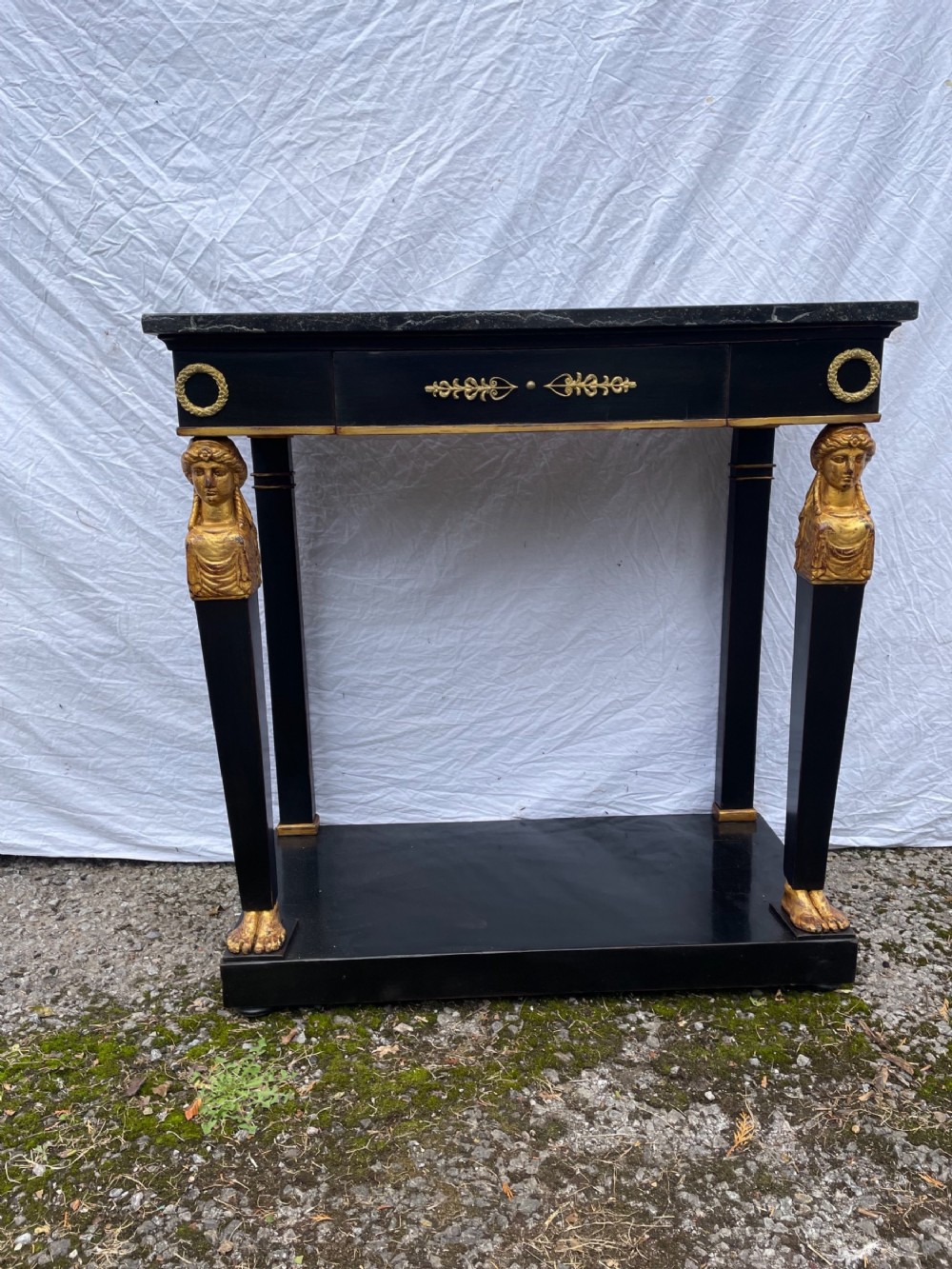 Empire style ebonised console 