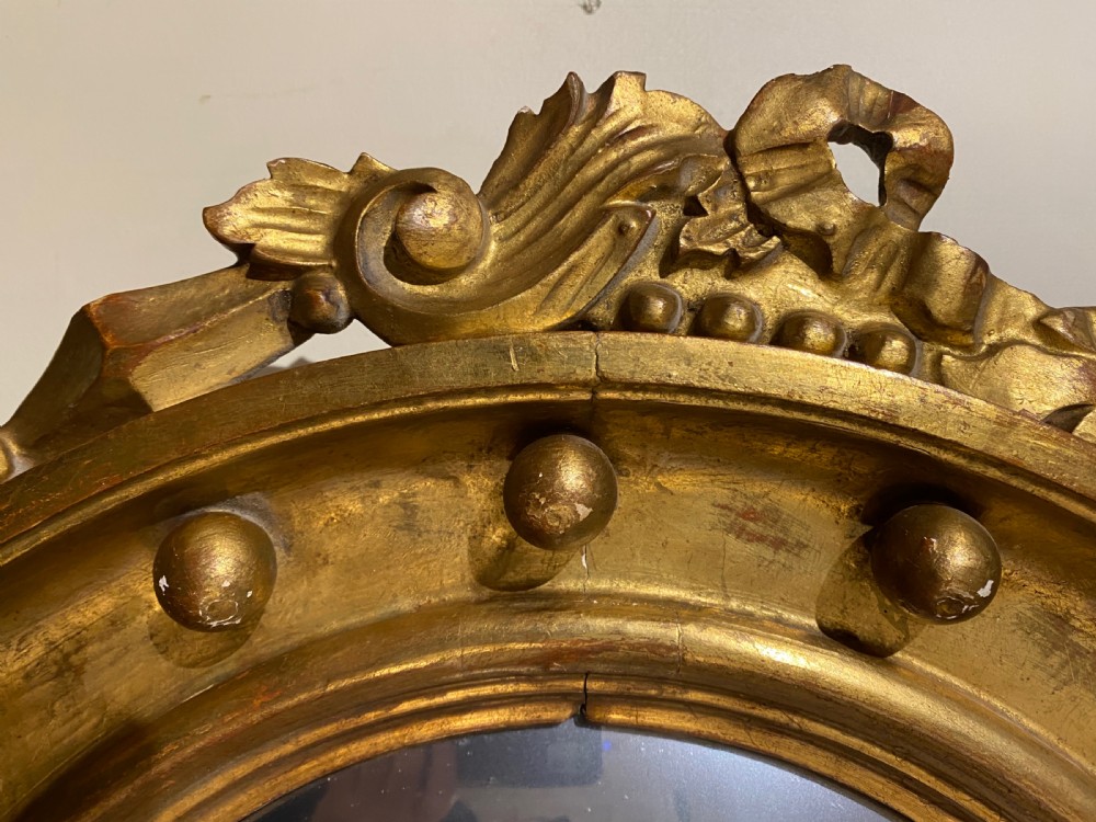 Carved gilt wood convex mirror  View II