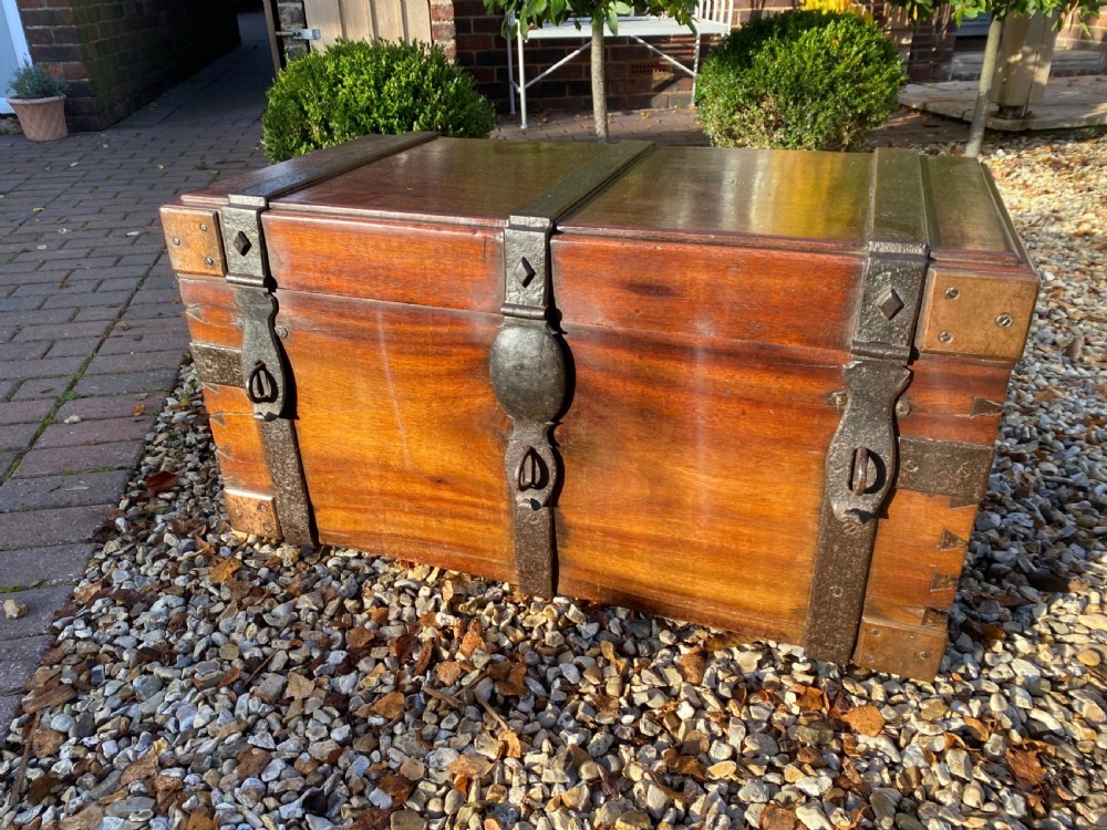18th Century strap work strong box or trunk  View IV