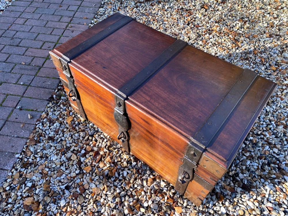 18th Century strap work strong box or trunk  View VI