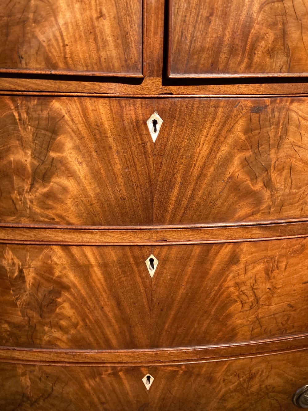 Georgian Bow front chest of Drawers View II