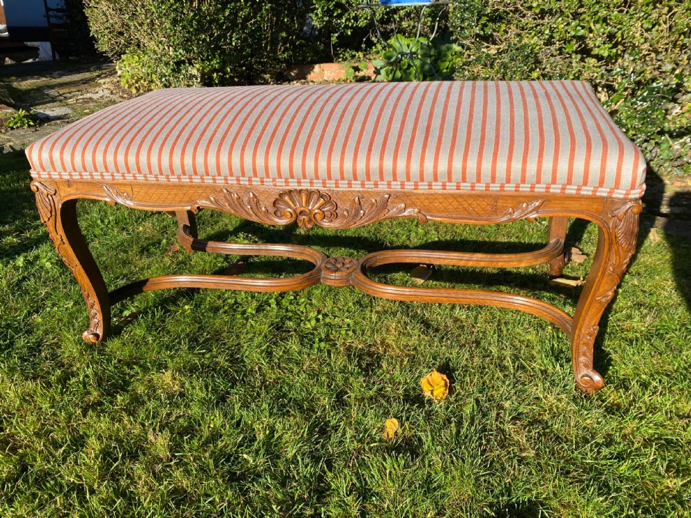 Carved walnut stool View II