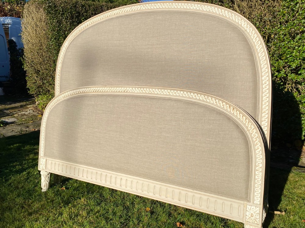 Kingsize upholstered and painted bed