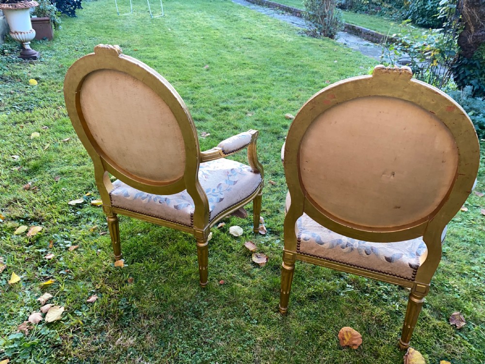 Pair of gilt armchairs with Aubusson tapestry  View VIII
