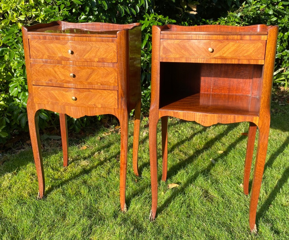 Pair of inlaid bedside tables  View II