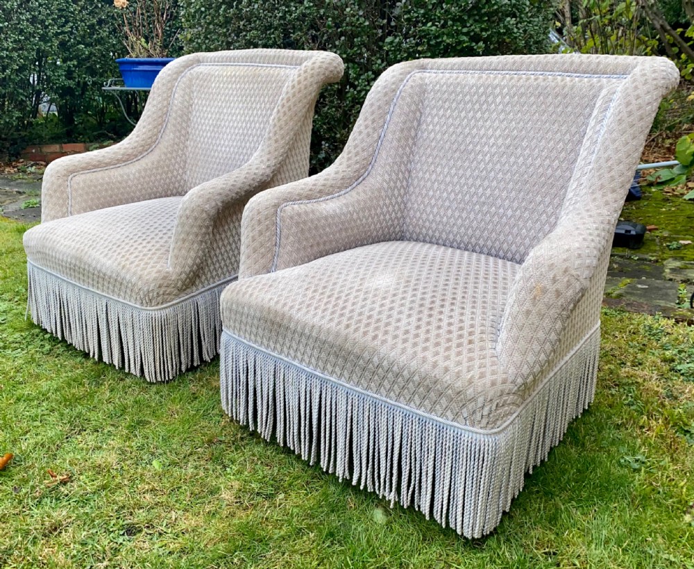 Pair of scroll back armchairs  View III