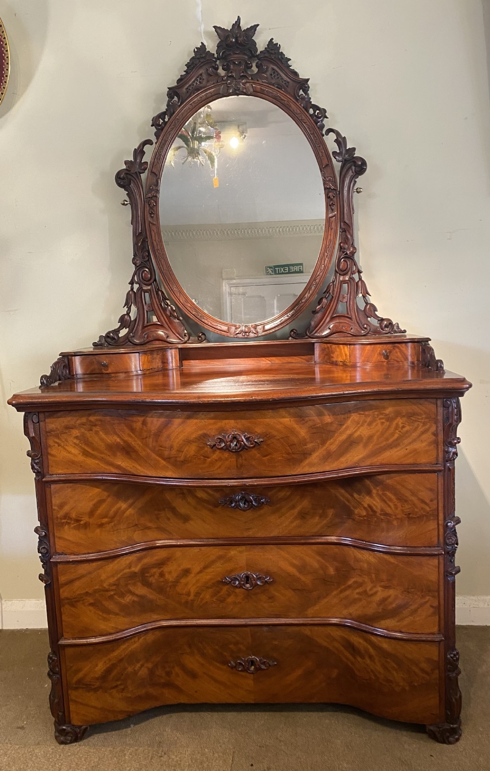 Flame mahogany dressing chest  View II