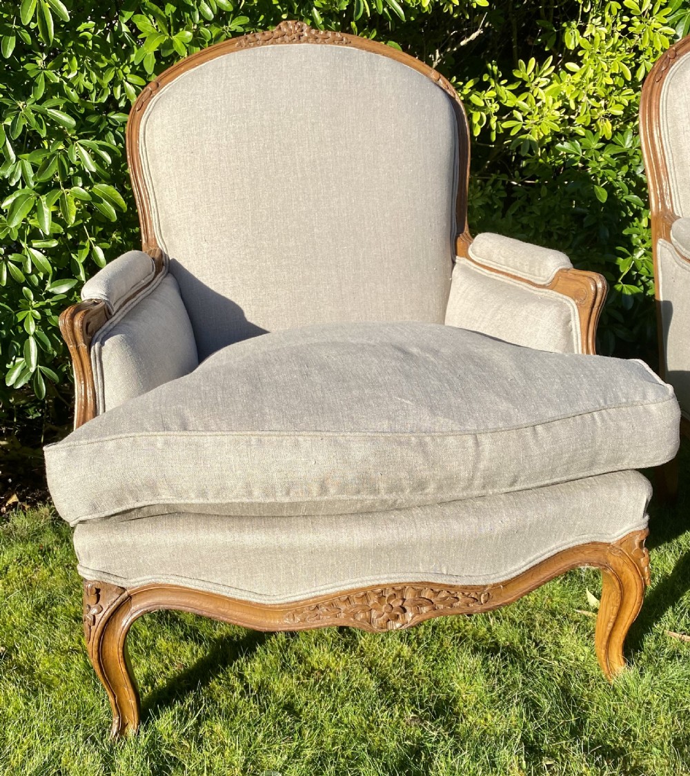 Pair of large Bergere armchairs  View V
