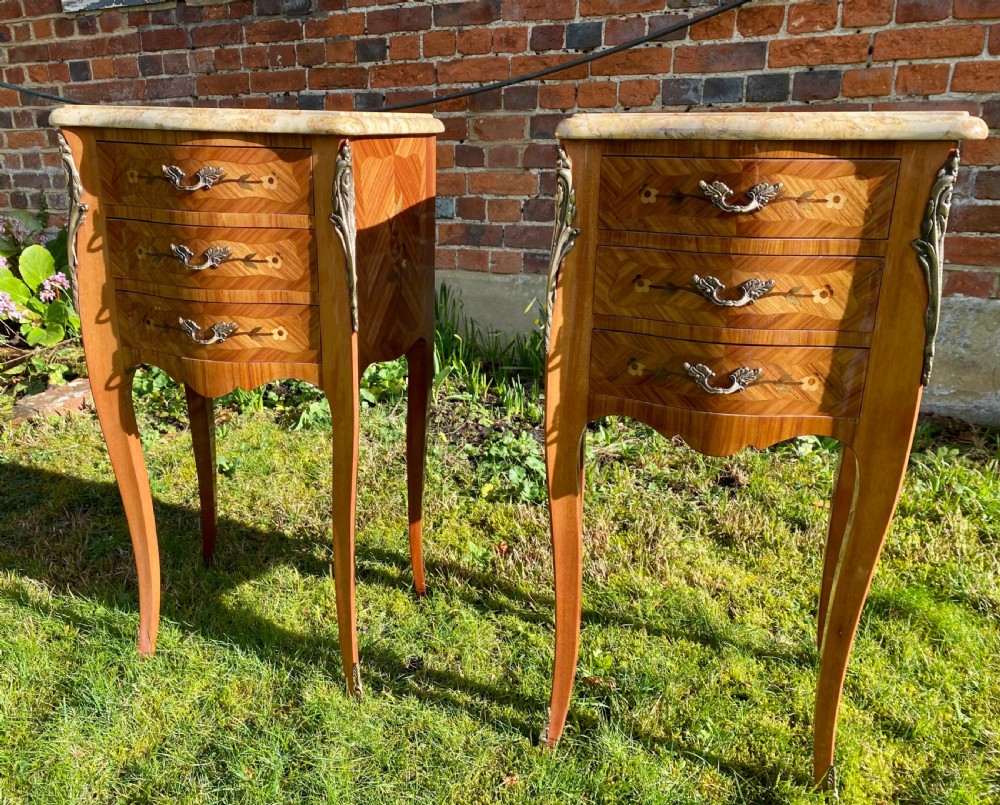 Pair of marquetry bedside tables  View IV