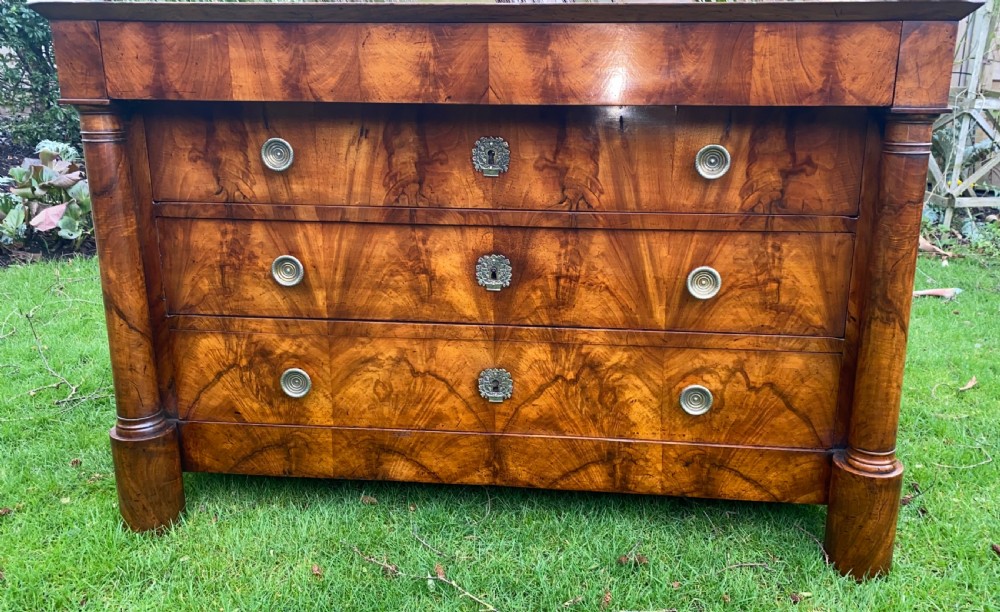 French empire burr walnut commode  View III