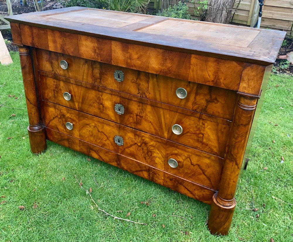 French empire burr walnut commode  View IV