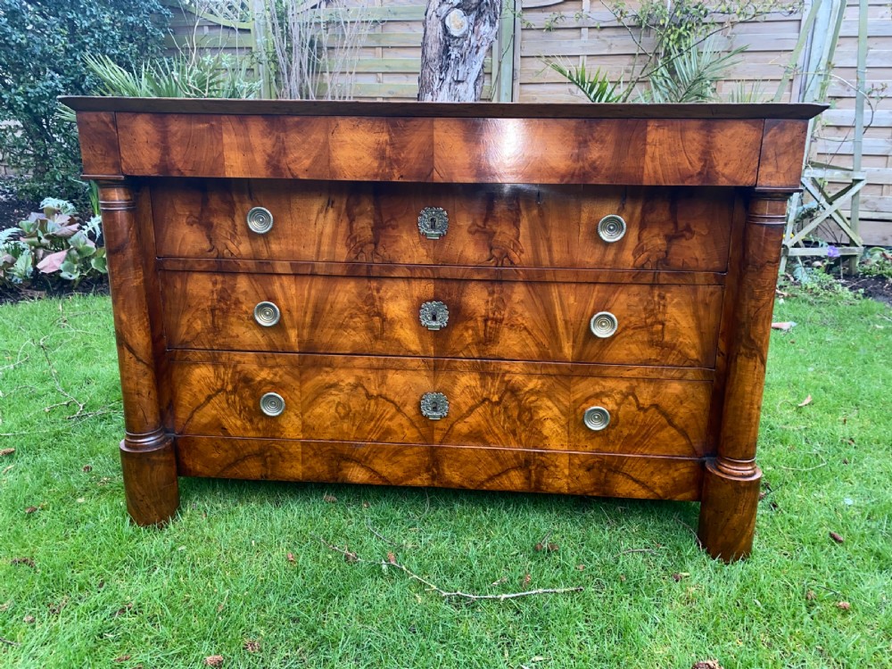 French empire burr walnut commode  View V