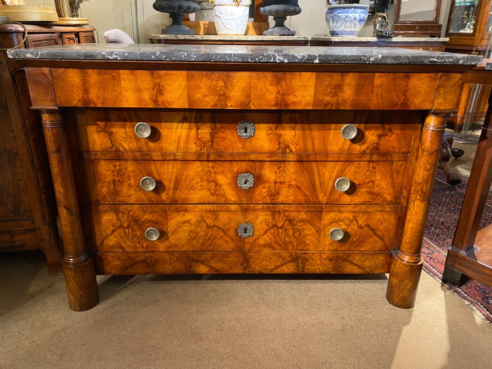 French empire burr walnut commode  View VI