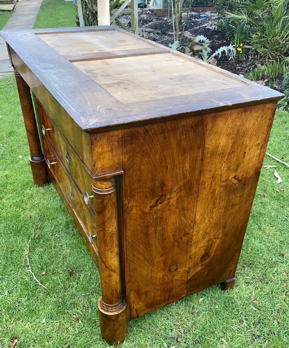 French empire burr walnut commode  View IX