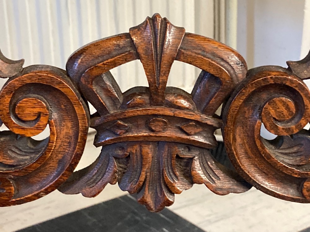 Jacobean Style Oak & Leather Cocktail Cabinet  View V