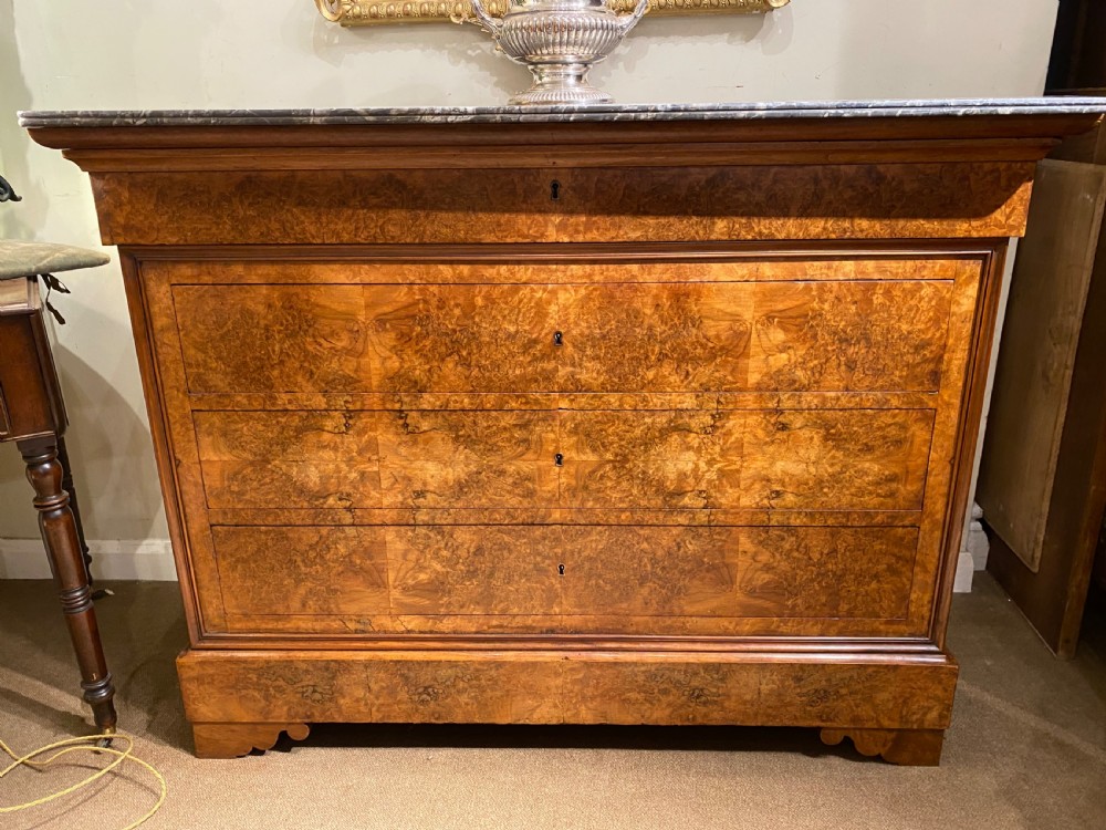 Burr walnut Louis Philippe commode  View II