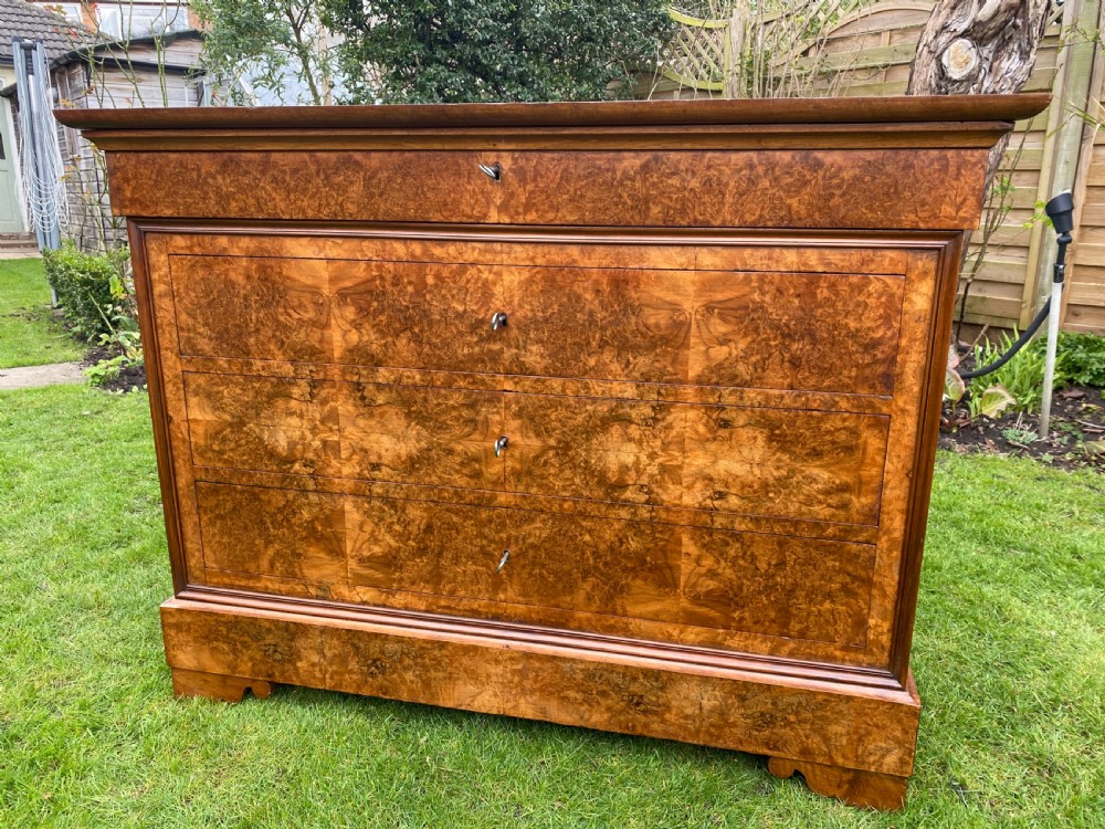 Burr walnut Louis Philippe commode  View IX