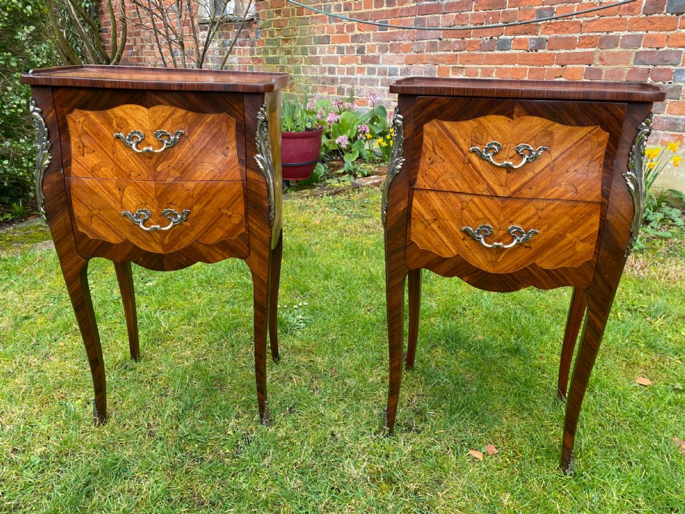 Pair of inlaid bedside tables 