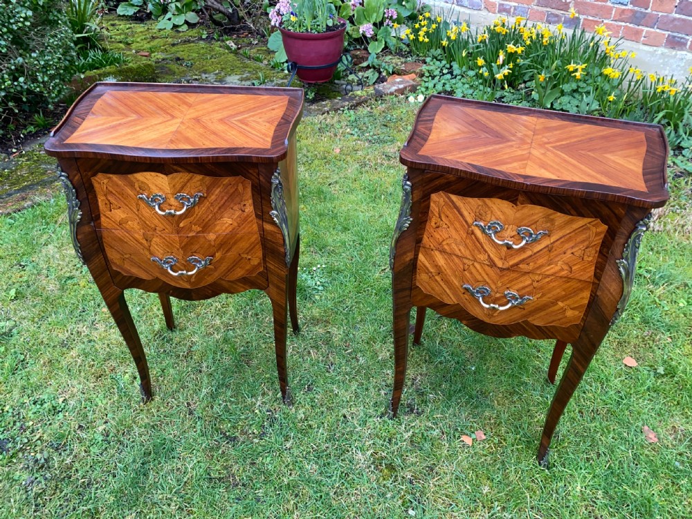 Pair of inlaid bedside tables  View II
