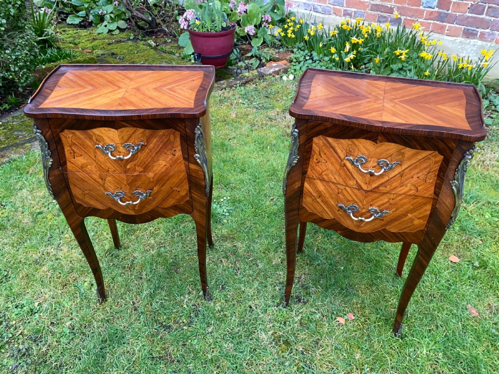 Pair of inlaid bedside tables  View III
