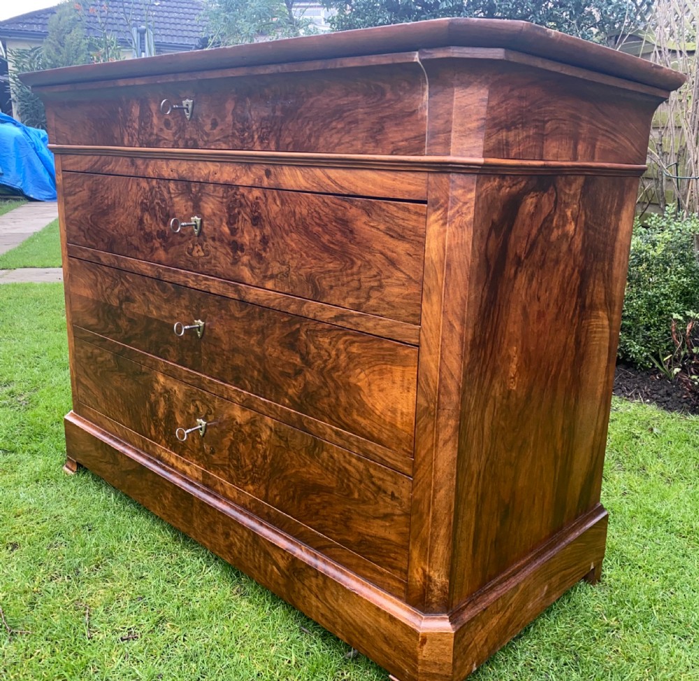 Louis Philippe figured walnut commode 