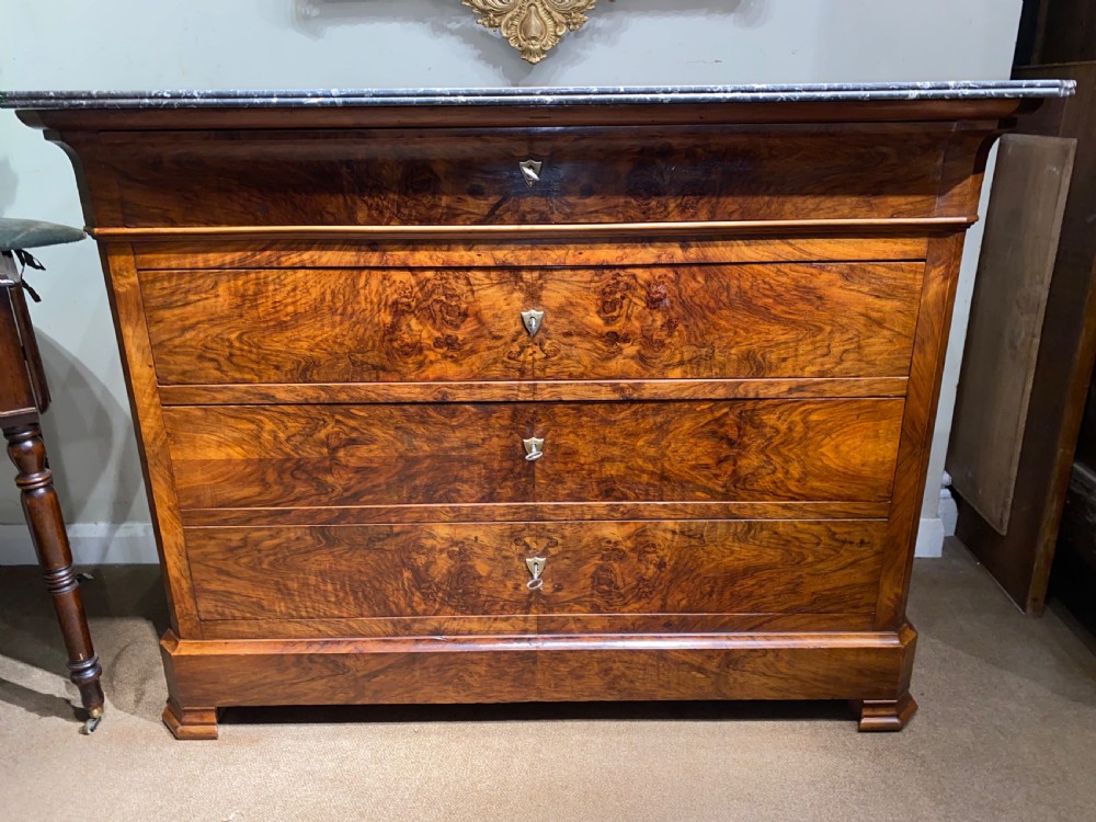 Louis Philippe figured walnut commode  View VII