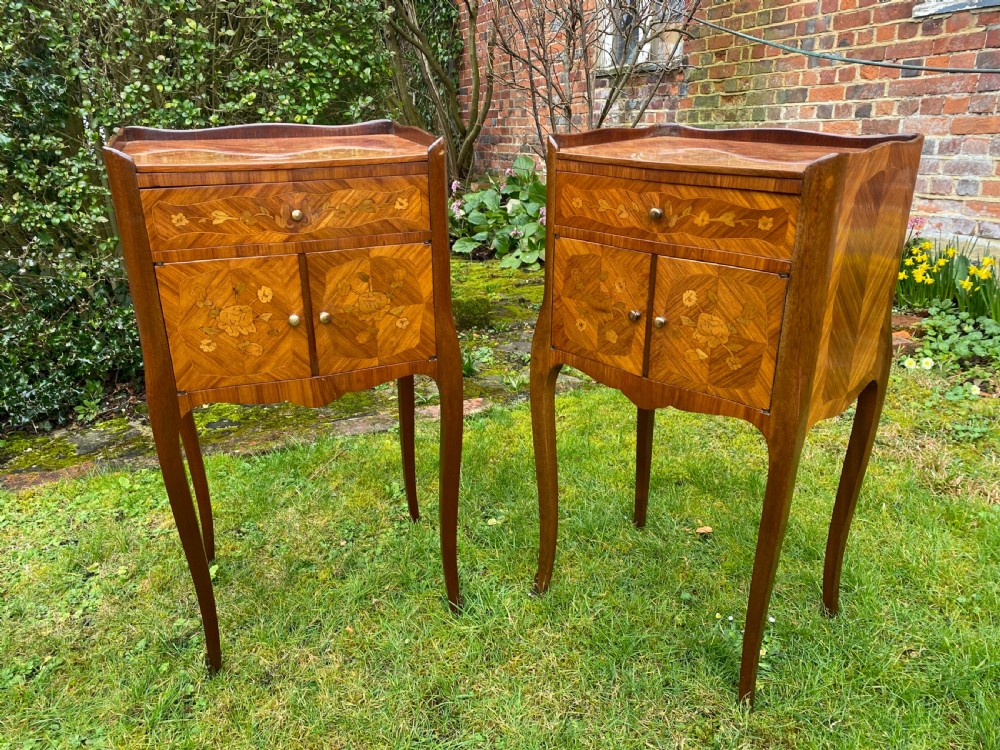 Pretty pair of French bedside tables  View II