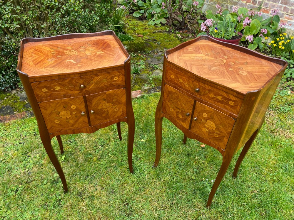 Pretty pair of French bedside tables  View VI