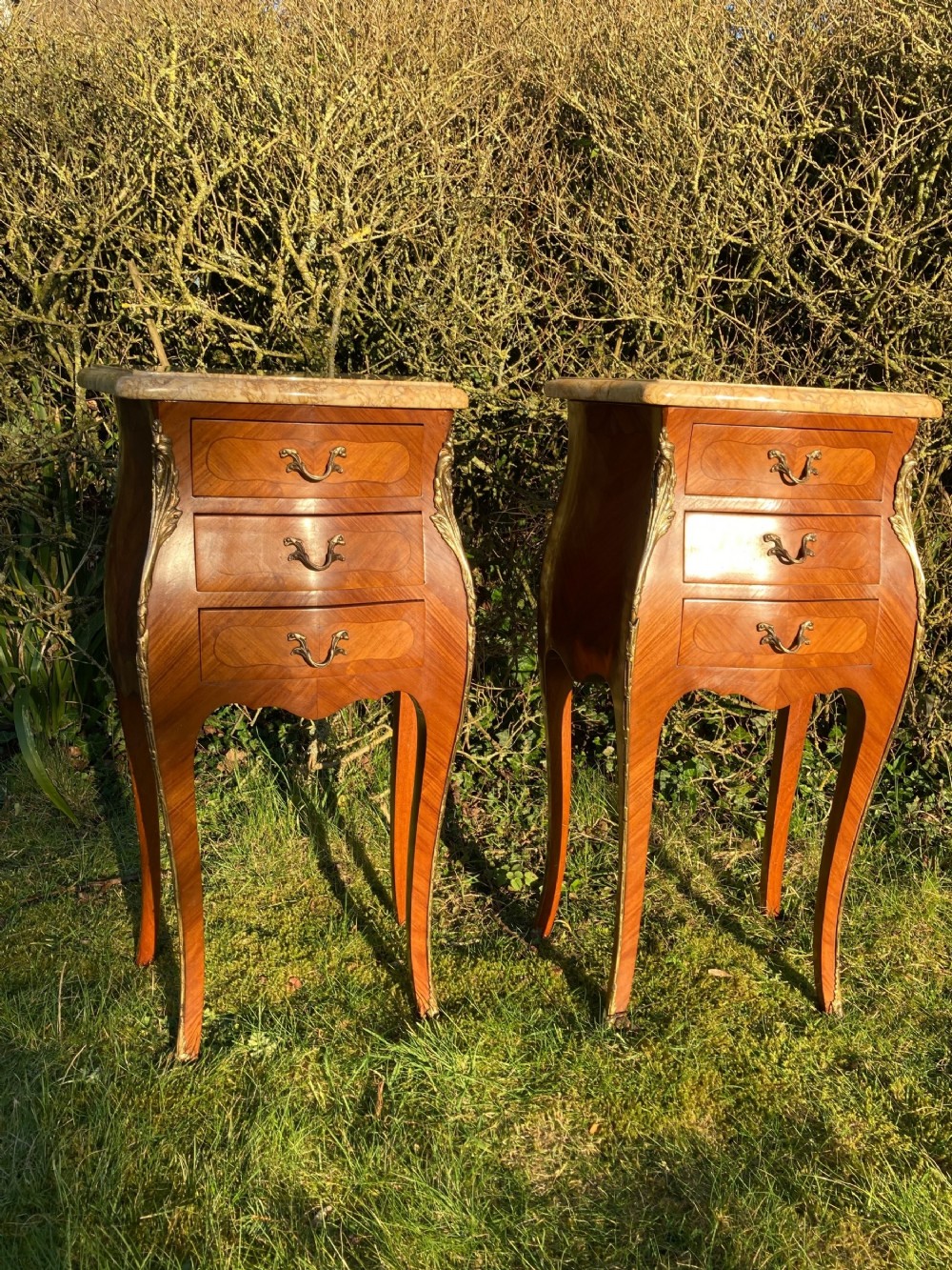 Pair of French Louis XV Style Bedside Tables 