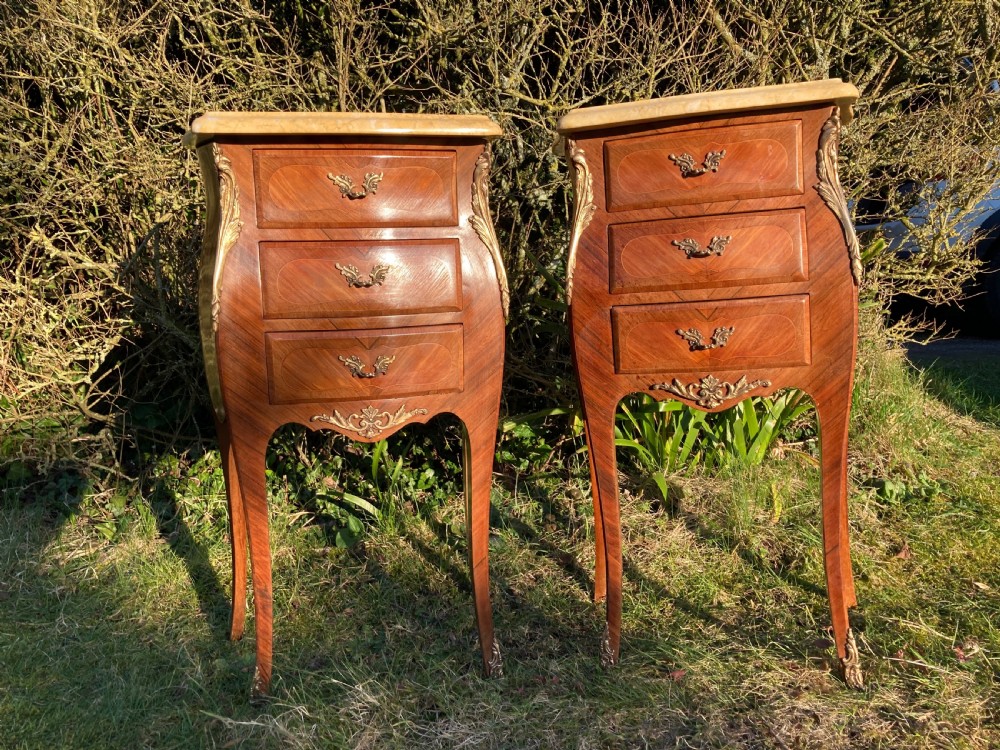 Louis XV Style Marquetry Bedsides