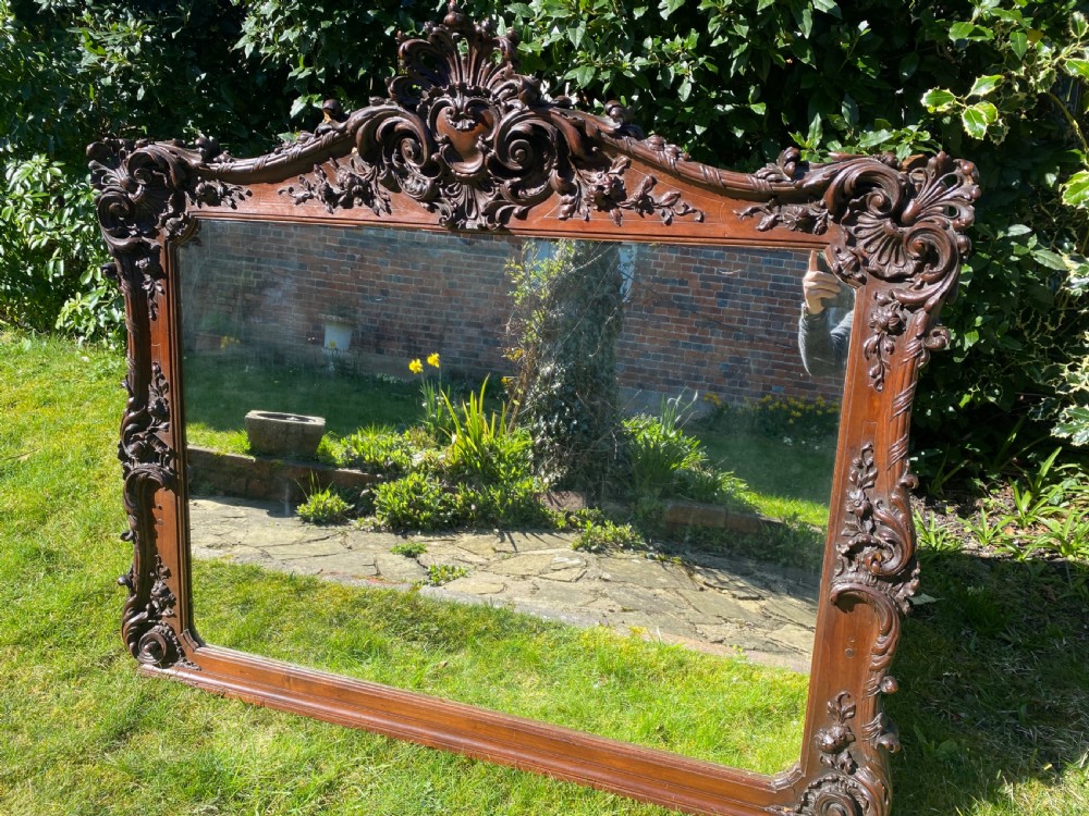 Carved walnut landscape mirror  View IX