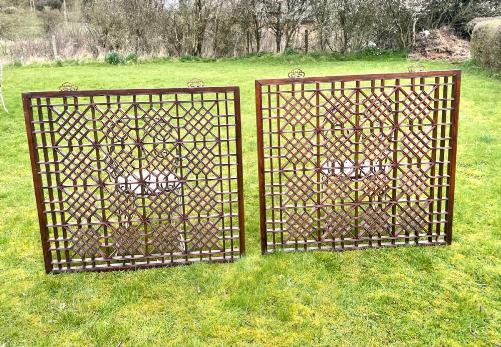 A Pair of Chinese Window Screens View V