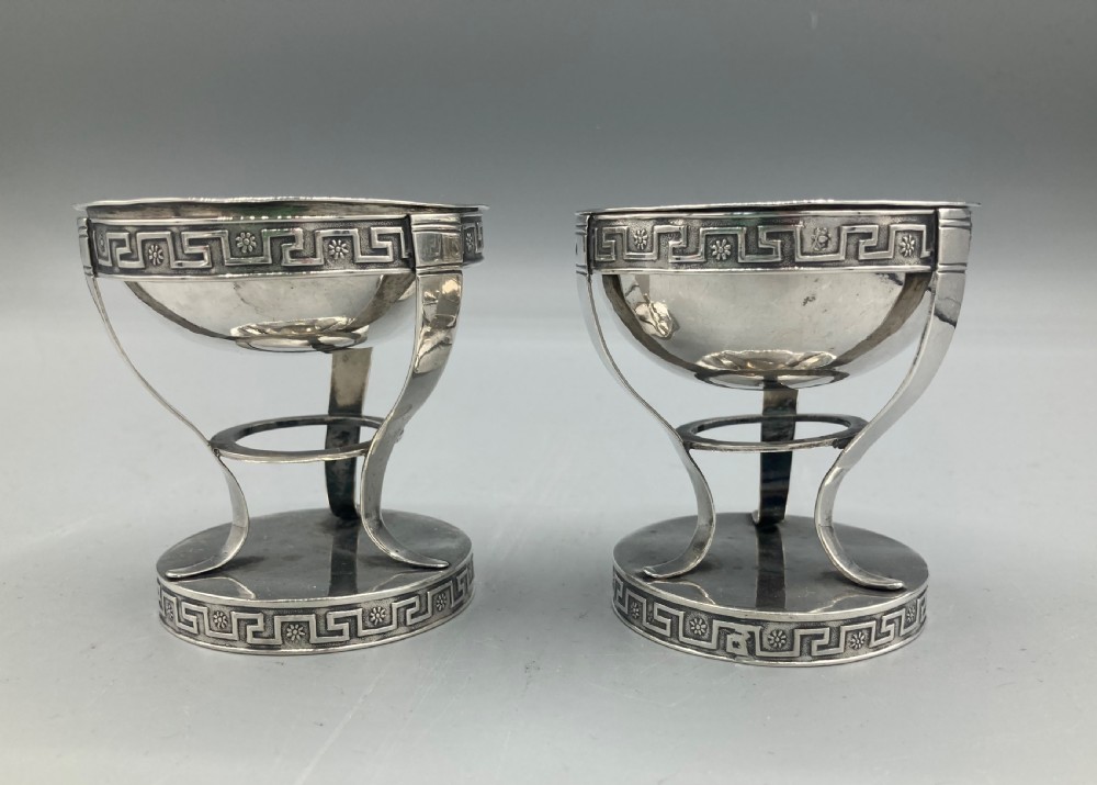 A Pair of Ostrich Eggs on Italian Silver Stands  View IV