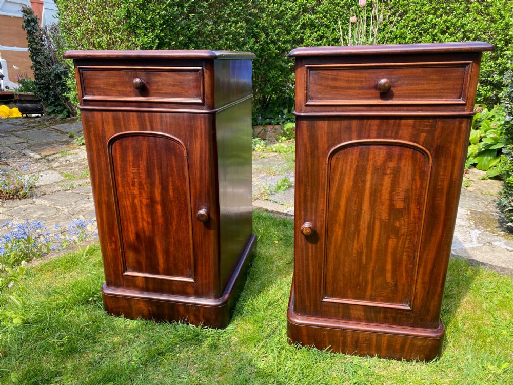 Pair of mahogany bedside cupboards  View II