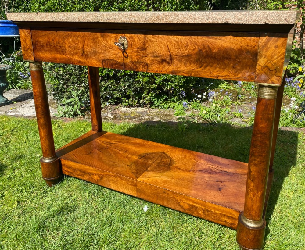 French Empire Console Table in figured walnut  View II