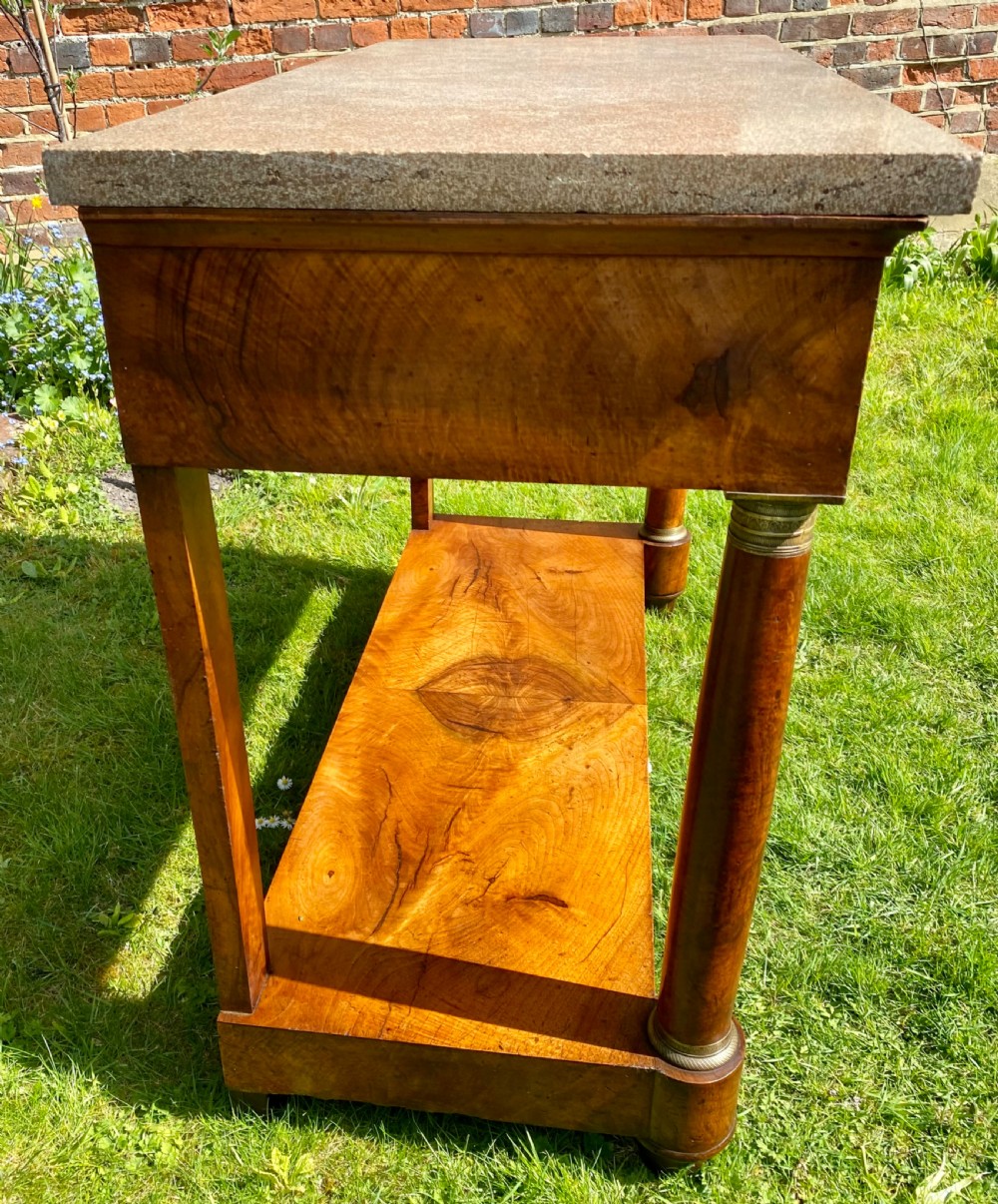 French Empire Console Table in figured walnut  View VI